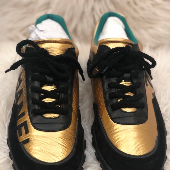 CHANEL Other - LIKE NEW~MEN’S CHANEL BLACK/GOLD SNEAKERS~ SIZE:13 CHANEL Other - LIKE NEW~MEN’S CHANEL BLACK/GOLD SNEAKERS~ SIZE:13